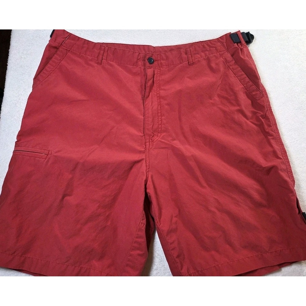 ExOfficio Emergency Exit Cargo Shorts Mens 38 Red Travel Hiking Utility Outdoor